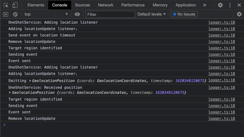 Web SDK Debug mode example