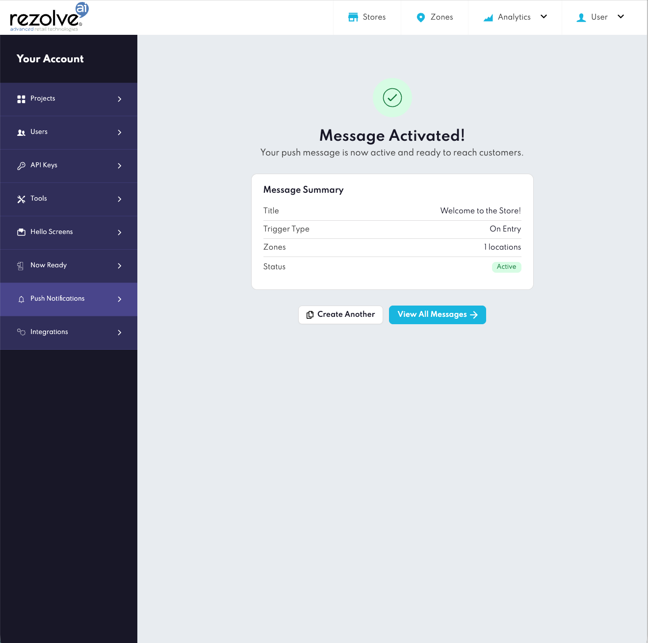 Canvas - Message Activated confirmation
